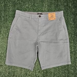 Men’s F&F BNWT Gray/Blue Chino Summer Holiday Casual Golf Shorts Sz 34w